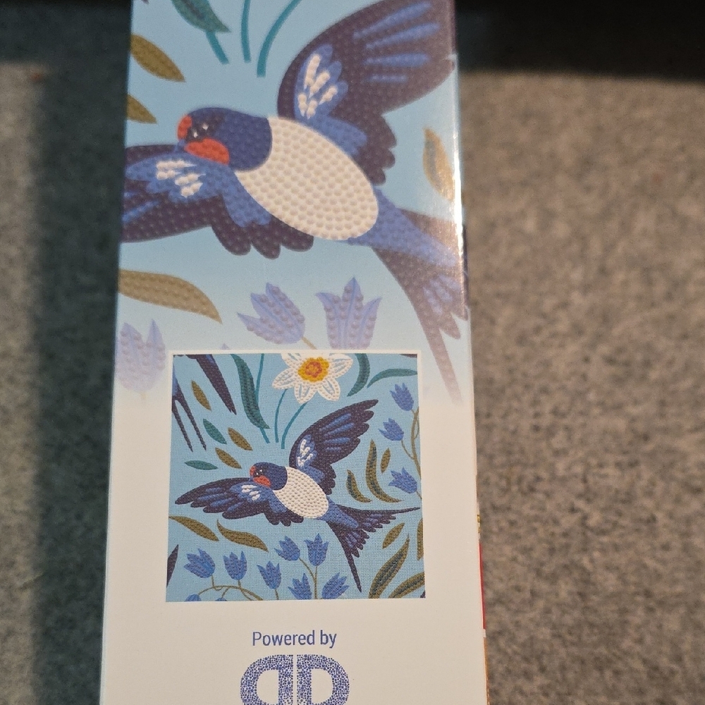 Blue and White Artistic Bird Bookmark